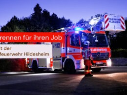 Feuerwehrauto und Einsatzkraft der Berufsfeuerwehr Hildesheim, Foto von Levin Meyer