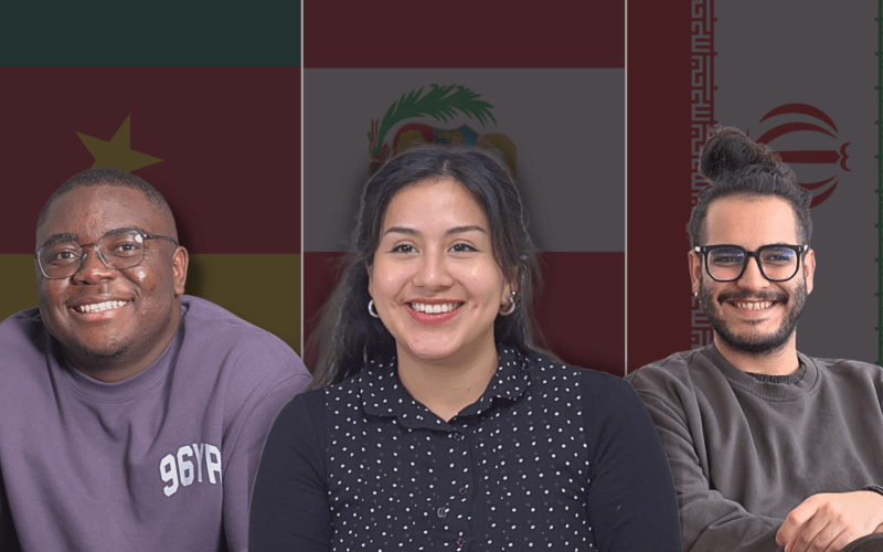 Titelbild: Wilfried, Ursula und Meytee sind internationale Studierende in Deutschland. Foto: Claudett Minaya Vialet