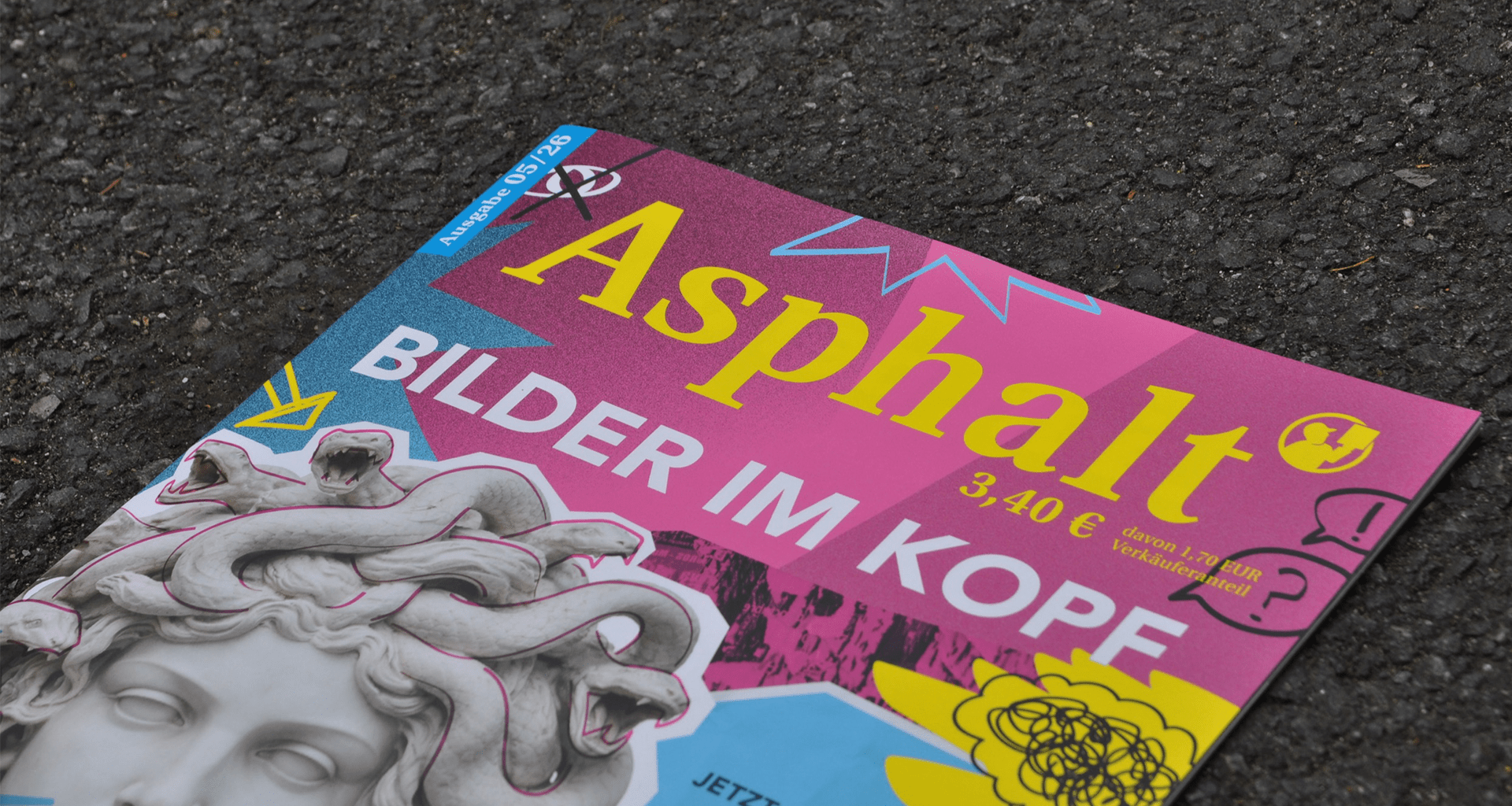Titelbild: Ausgabe des Asphalt Straßenmagazins, Foto von Kim Behrens